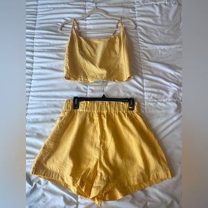 Abercrombie and Fitch Yellow Linen Set Size M